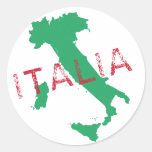 Italien-Kartenkunst mit Italien Runder Aufkleber