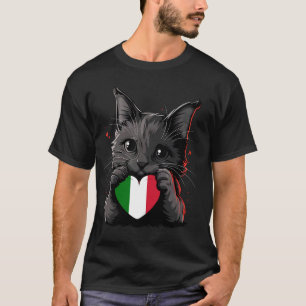 Italien Katzenherz Italienische Flagge Italienisch T-Shirt