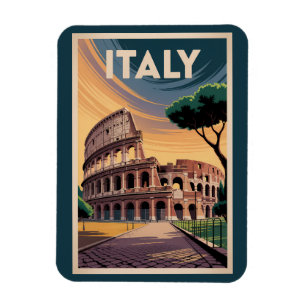 Italien Kolosseum Illustration Reise Kunst Vintage Magnet