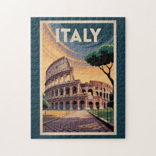 Italien Kolosseum Illustration Reise Kunst Vintage Puzzle