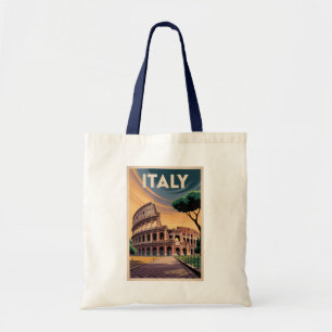 Italien Kolosseum Illustration Reise Kunst Vintage Tragetasche