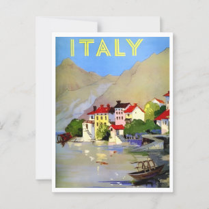 Italien Küstenortszene Vintag Inspiriert Postkarte