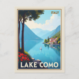 Italien Lake Como Vintage Reise Postkarte