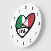 Italien Ländercode ITA Flaggenmitte Große Wanduhr (Winkel)