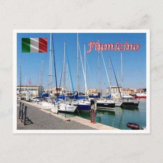 Italien - Latium - Fiumicino - Hafen - Postkarte (Vorderseite)