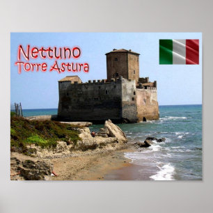 Italien - Latium - Nettuno - Astura - Turm - Poster