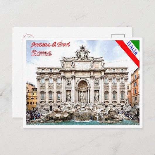 Italien - Latium - Rom - Trevi-Brunnen - Postkarte (Vorne/Hinten)