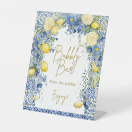 Italien Lemon Blue Tiles Bubbly Bar Sign Sockelschild