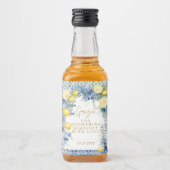 Italien Lemon Blue Tiles Grazie Brautparty Alkoholflaschenetikett (Vorderseite)