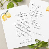 Italien Lemons Wedding Welcome Letter Tour Card Einladung