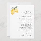 Italien Lemons Wedding Welcome Letter Tour Card Einladung (Vorderseite)