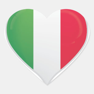Italien Liebe Flaggenstempel Herz-Aufkleber