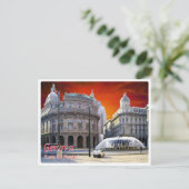Italien - Ligurien - Genua - Piazza Ferrari - Postkarte (Stehend Vorderseite)