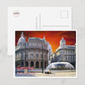 Italien - Ligurien - Genua - Piazza Ferrari - Postkarte (Vorne/Hinten)