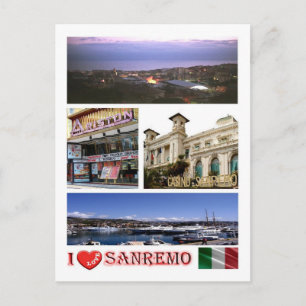 Italien - Ligurien - Sanremo - I Liebe - Postkarte