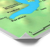 Italien - Lombardei - Iseosee - Karte - Poster (Ecke)