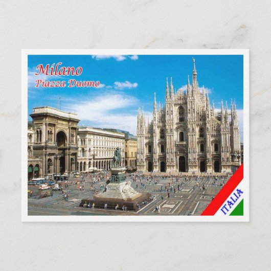 Italien - Lombardei - Mailand - Platz Duomo - Postkarte (Vorderseite)
