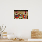 Italien, Lucignano, Rote Shutters und Ernte Poster (Küche)