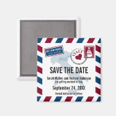 Italien Luftpost Hochzeit speichern Datum Magnet (Vorderseite/Rückseite)