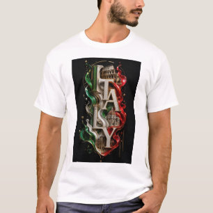 Italien Luxus-Marmor-Typografie 3D T-Shirt