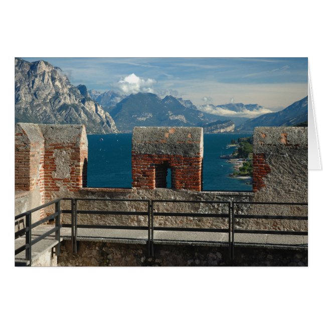 Italien, Malcesine, Aussicht vom Schloss (Vorderseite (Horizontal))