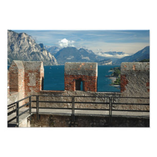 Italien, Malcesine, Aussicht vom Schloss vom See Fotodruck