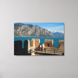 Italien, Malcesine, Blick vom Burgturm auf Leinwanddruck