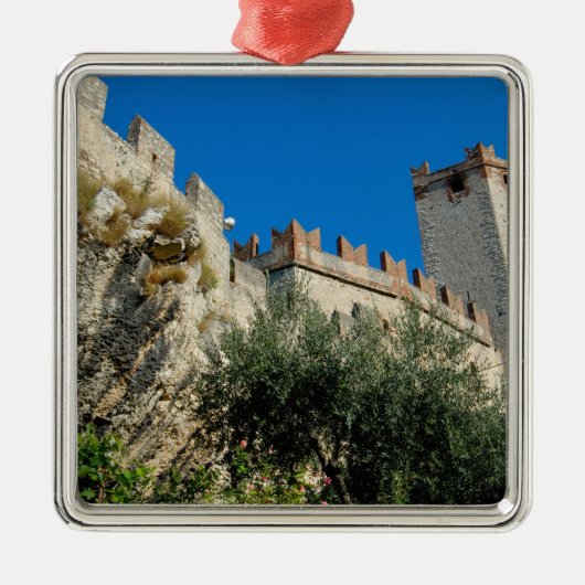 Italien, Malcesine, Gardasee, Castle Scaligero Silbernes Ornament (Vorne)