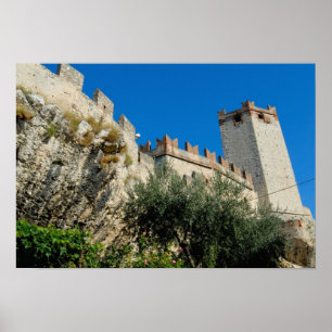 Italien, Malcesine, Gardasee, Schloss Scaligero Poster