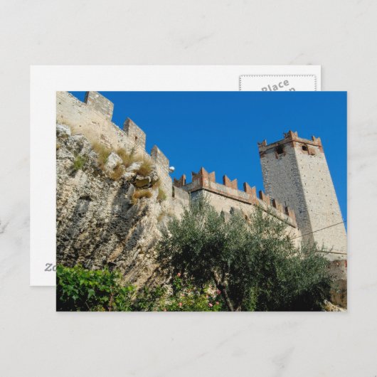 Italien, Malcesine, Gardasee, Schloss Scaligero Postkarte (Vorne/Hinten)