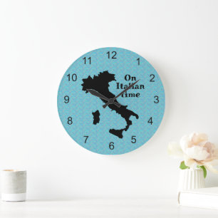 Italien Map Kontur Design Clock Große Wanduhr