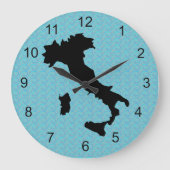 Italien Map Kontur Design Clock Große Wanduhr (Vorderseite)