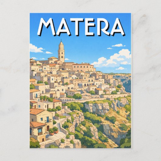 Italien Matera Reise Postkarte (Vorderseite)