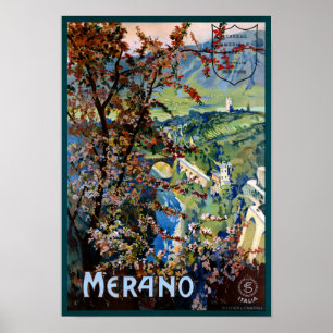 Italien Meran Meran Restured Vintage Travel Poster