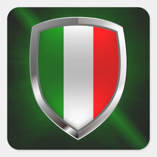 Italien Metallisches Emblem Quadratischer Aufkleber (Vorderseite)