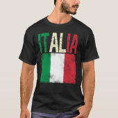Italien mit italienischer Fahne im Rückblick T-Shirt (Vorderseite)