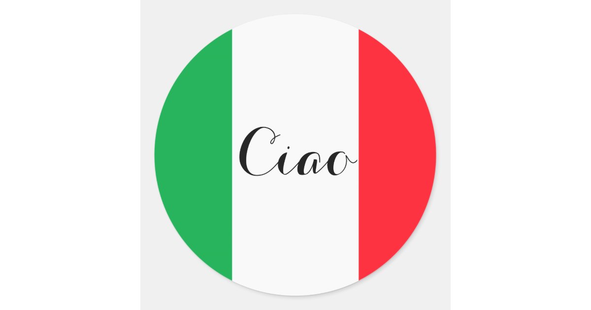 Italien mit italienischer Flagge Runder Aufkleber | Zazzle.de