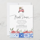 Italien - Mittelmeerraum - Rosa Brautparty Einladung (Vorderseite)