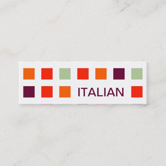 ITALIEN (Mod-Quadrate) Mini Visitenkarte (Vorderseite)