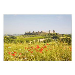 Italien, Monteriggioni, Feldansicht von Fotodruck