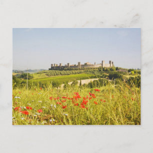 Italien, Monteriggioni, Feldansicht von Postkarte