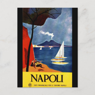 Italien Neapel Vintage-Reiseplakat Postkarte