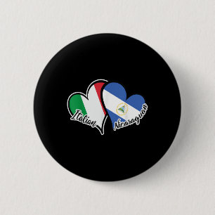 Italien Nicaragua Flaggenstaat Herzstück Halb Ital Button
