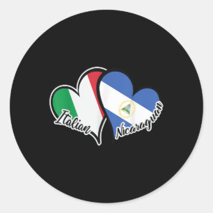 Italien Nicaragua Flaggenstaat Herzstück Halb Ital Runder Aufkleber