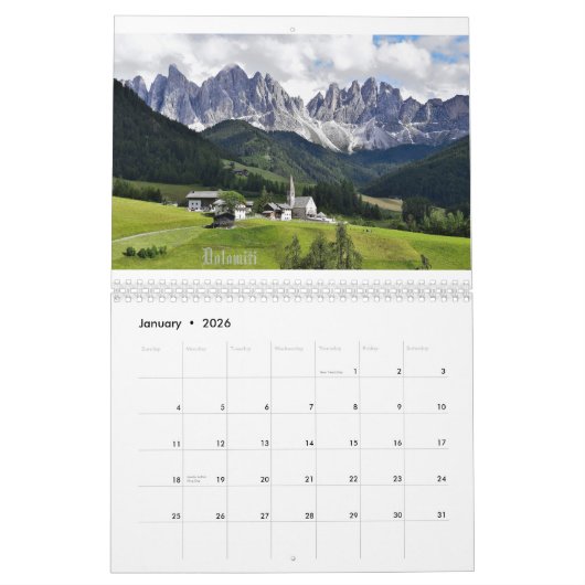 Italien Nord- und Süditalienjahr Kalender (Jan 2026)