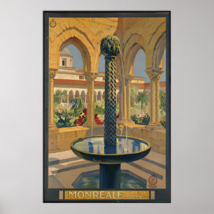Italien Palermo Monreale Vintage Reiseposter Poster