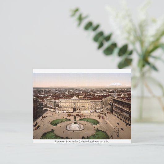 Italien - Panorama von der Mailänder Kathedrale Postkarte (Stehend Vorderseite)