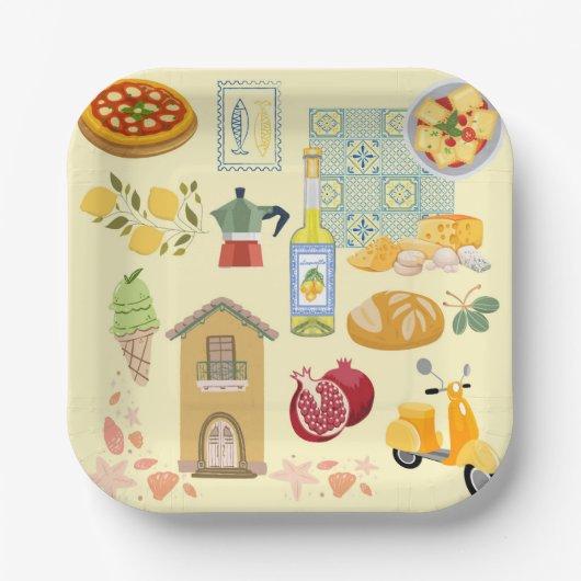 Italien Pappteller (Vorderseite)