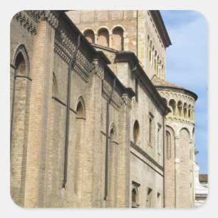 Italien, Parma, Turm der Kirche San Giovanni Quadratischer Aufkleber