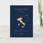Italien - Pass für Hochzeiten - Weltkarte Einladung (Vorderseite)